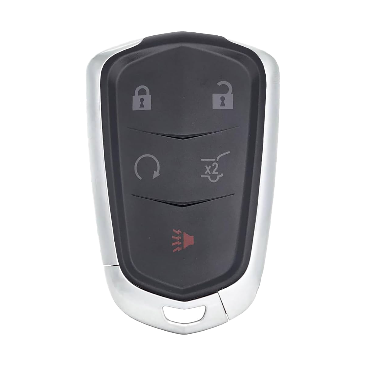 Cadillac Smart key behuizing 5 knoppen - HU100 - Zwart/Silver