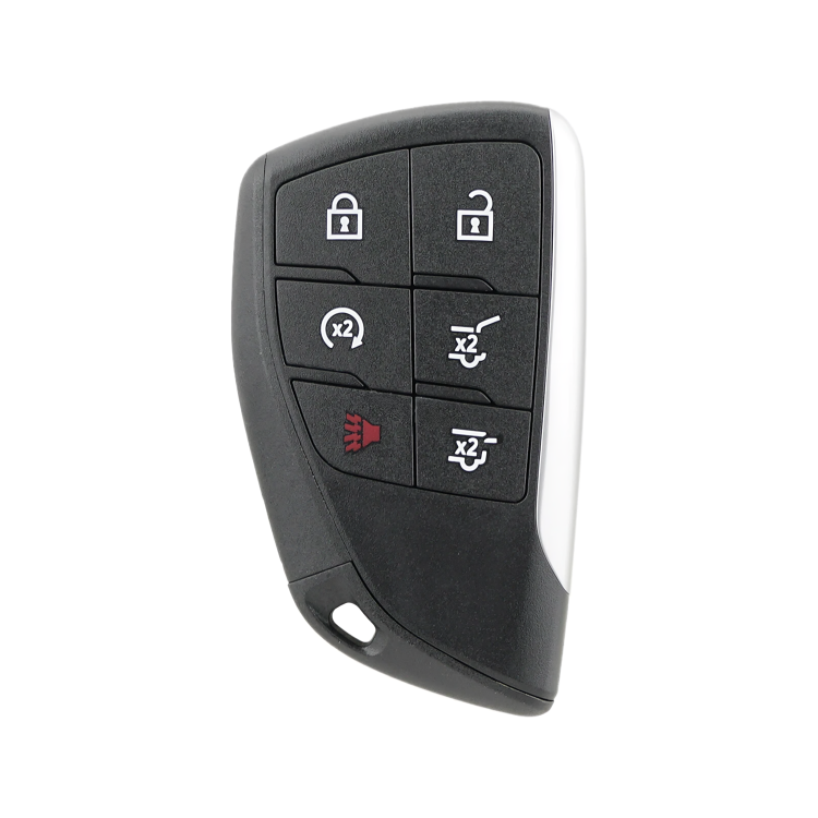 Chevrolet GMC Smart key Keyless GO 6 knoppen HU100 ID49 - Hitag Pro 433MHz - Zwart/Silver