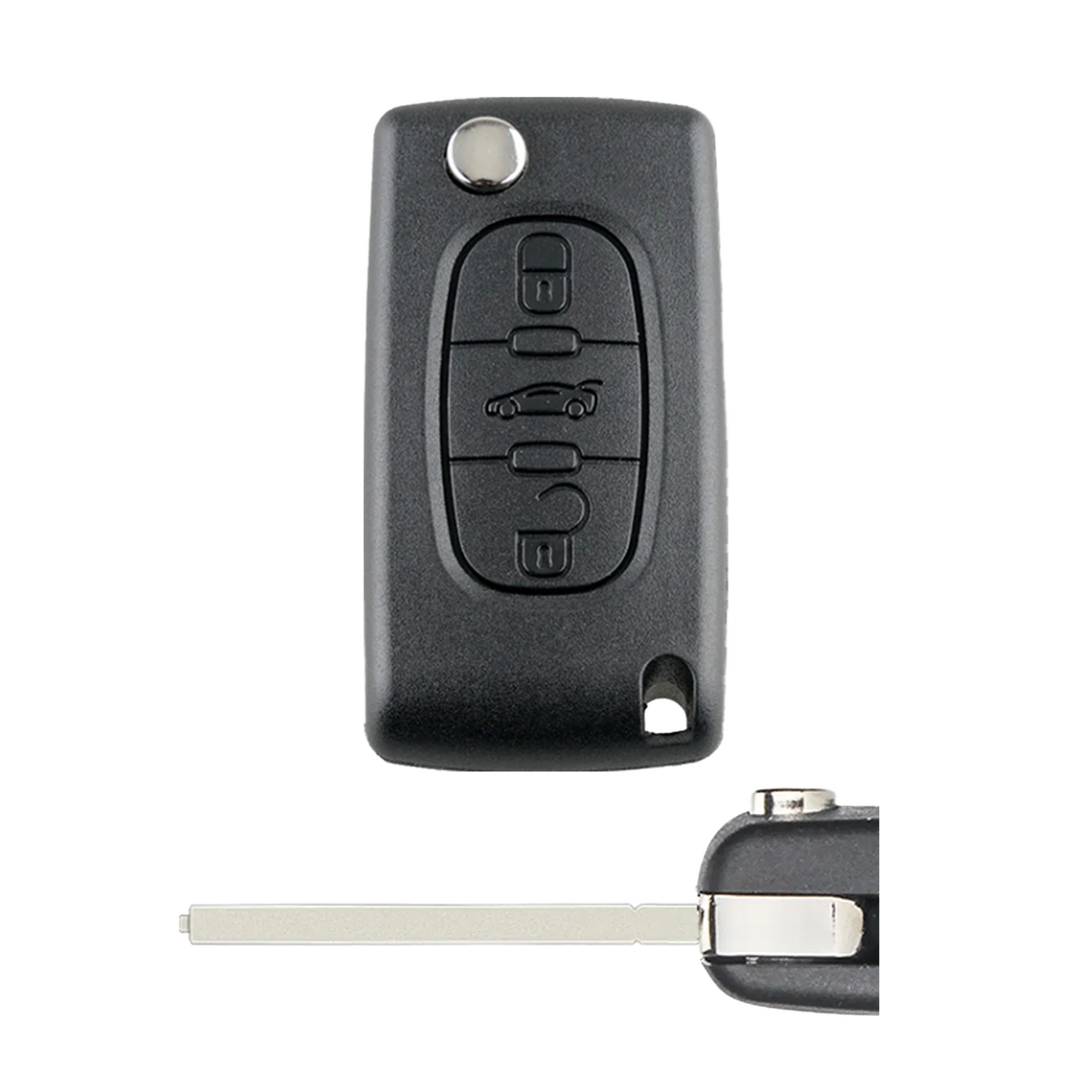 Peugeot 308 5008 klapsleutel 3 knoppen licht/kofferbak - Zonder batterij houder (BOB) 0523 - 433MHz FSK - PCF7941 (ID46 - Hitag 2) - HU83/VA2