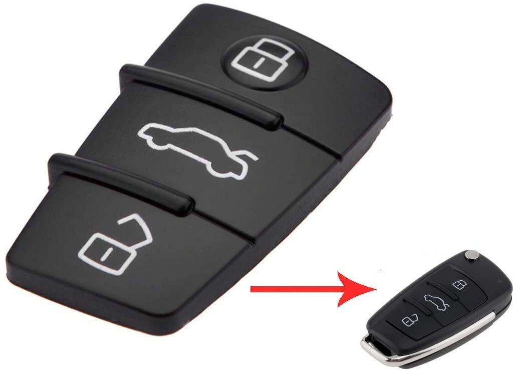 VWKS46C Rubberen Toetsenveld – 3-knops Vervangende Rubberen Pad Voor VW, Skoda, Seat Klapsleutel (KS46C)