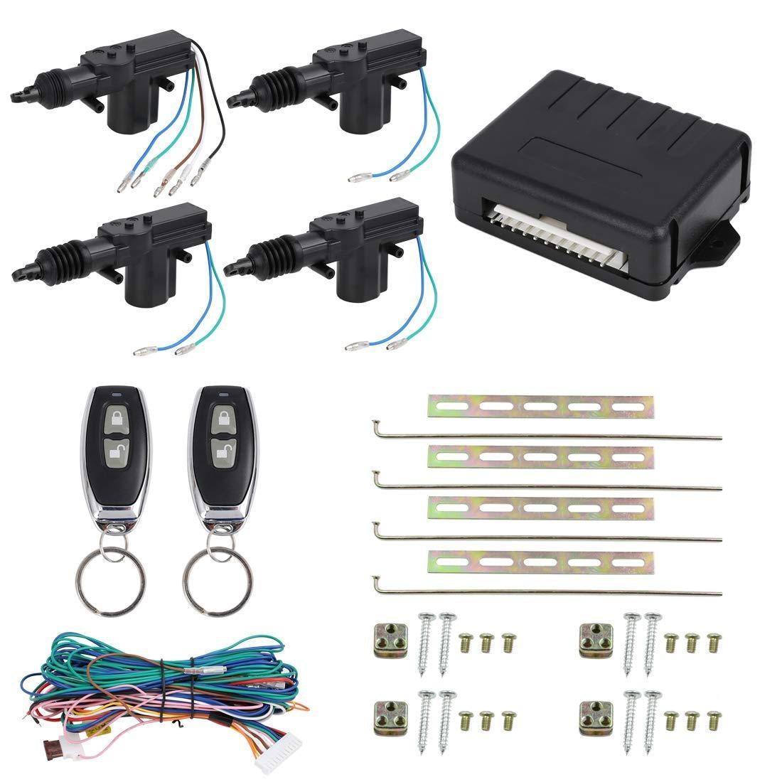 WANGCL Universele Auto Alarmsystemen Auto Centrale Kit Anti Diefstal Beveiliging Deurslot Keyless Entry Systeem Centrale Vergrendeling met Afstandsbediening WANGCL Universele Auto Alarmsystemen Auto Centrale Kit Anti Diefstal Beveiliging Deurslot Keyless Entry Systeem Centrale Vergrendeling met Afstandsbediening