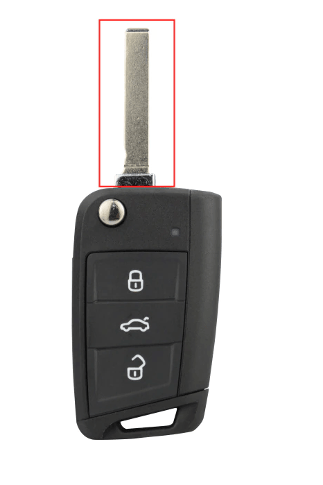 Volkswagen folding key housing 3 buttons. Key blade: HU66 - 162T