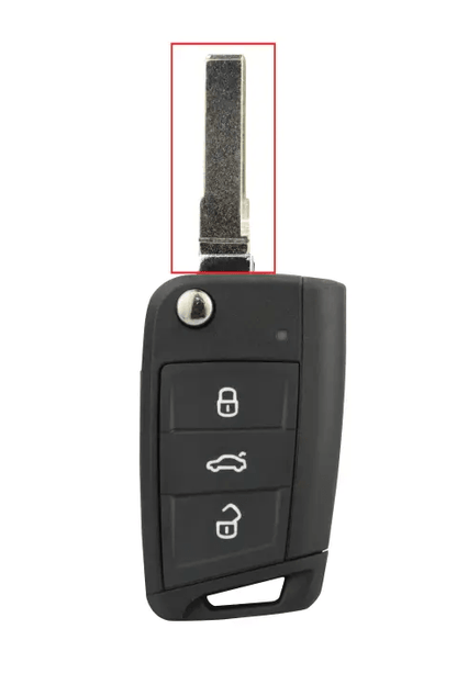 Volkswagen folding key housing 3 buttons. Key blade: HU66 - 162T