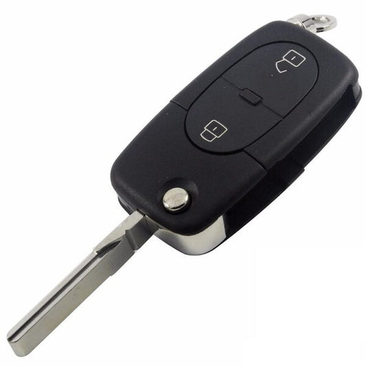 Audi klapsleutel 2 knoppen behuizing - Batterij: CR2032