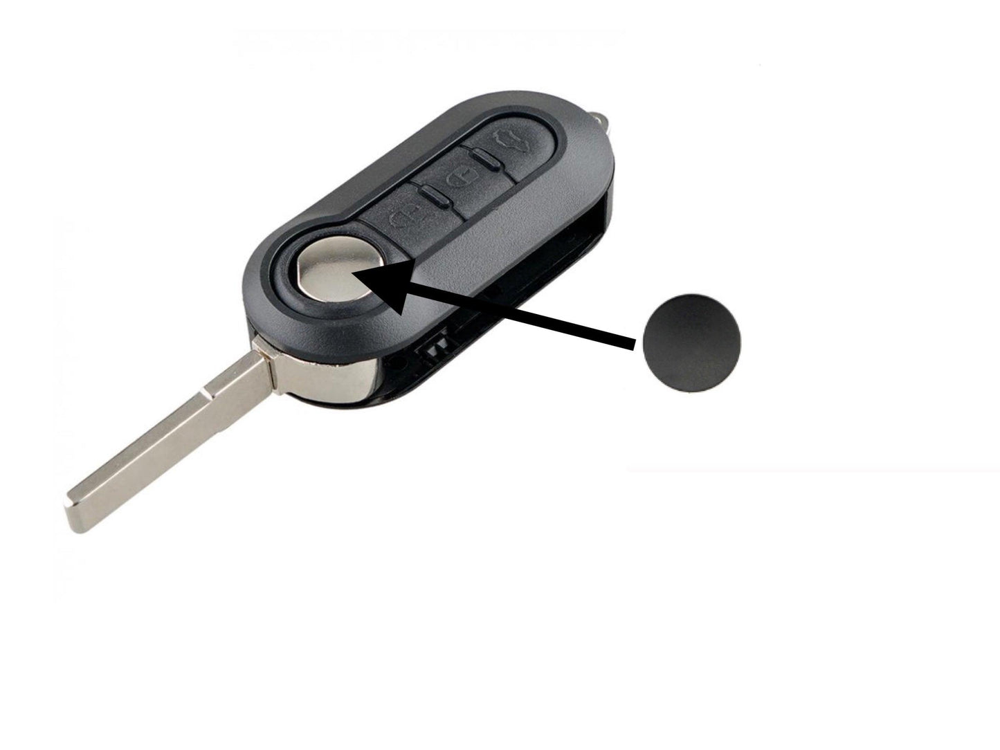 Fiat Abarth Flip Key Knob Black