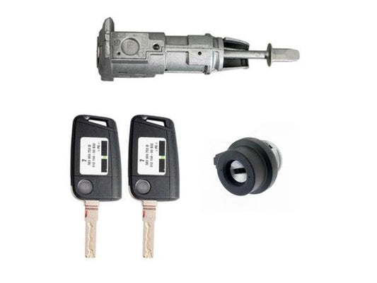 Skoda ignition lock set with 2 flip keys (5E0 959 753 D) OEM original product